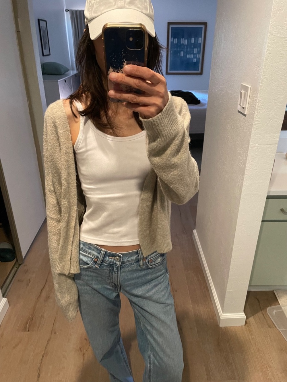 Beige slouchy cardigan